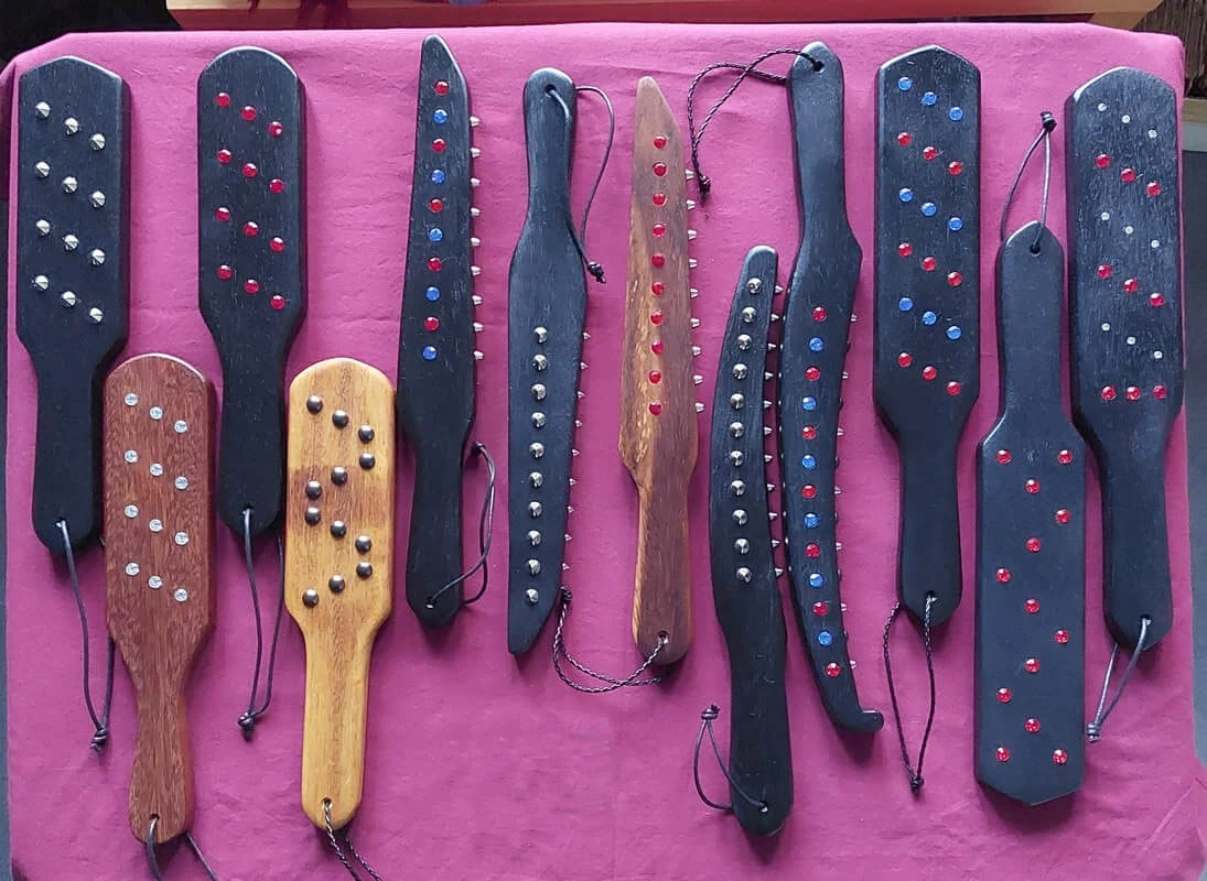 Assorted Studded Wooden BDSM Paddles – Choose Your Model