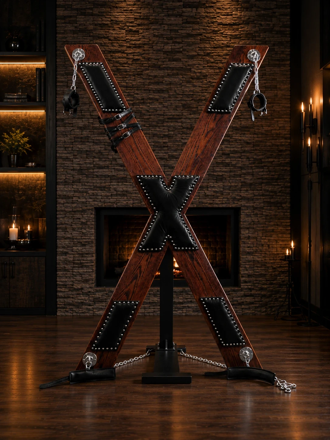 Padded Wooden St. Andrew’s Cross görsel 2