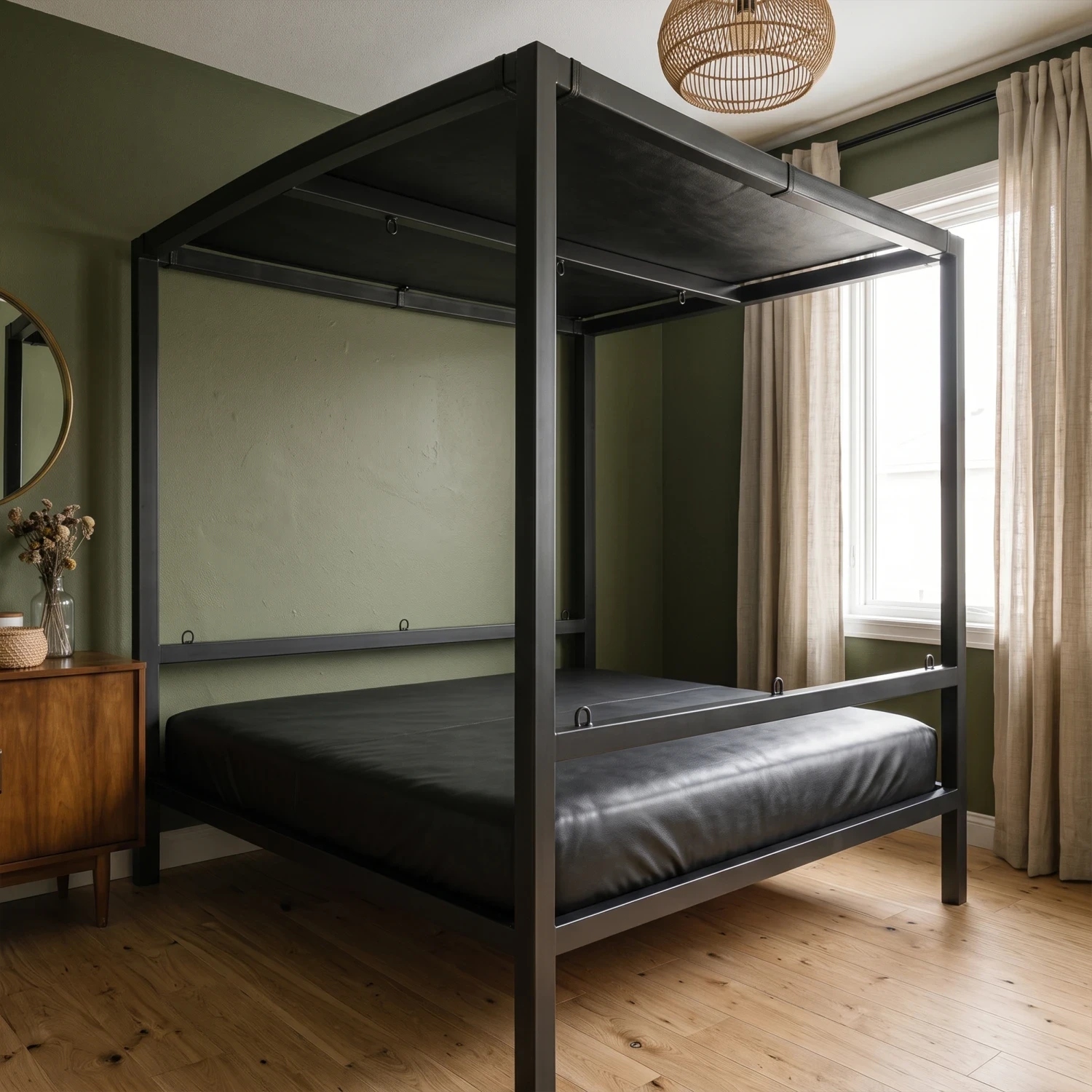 Full Frame Bondage Bed with Overhead Restraint System