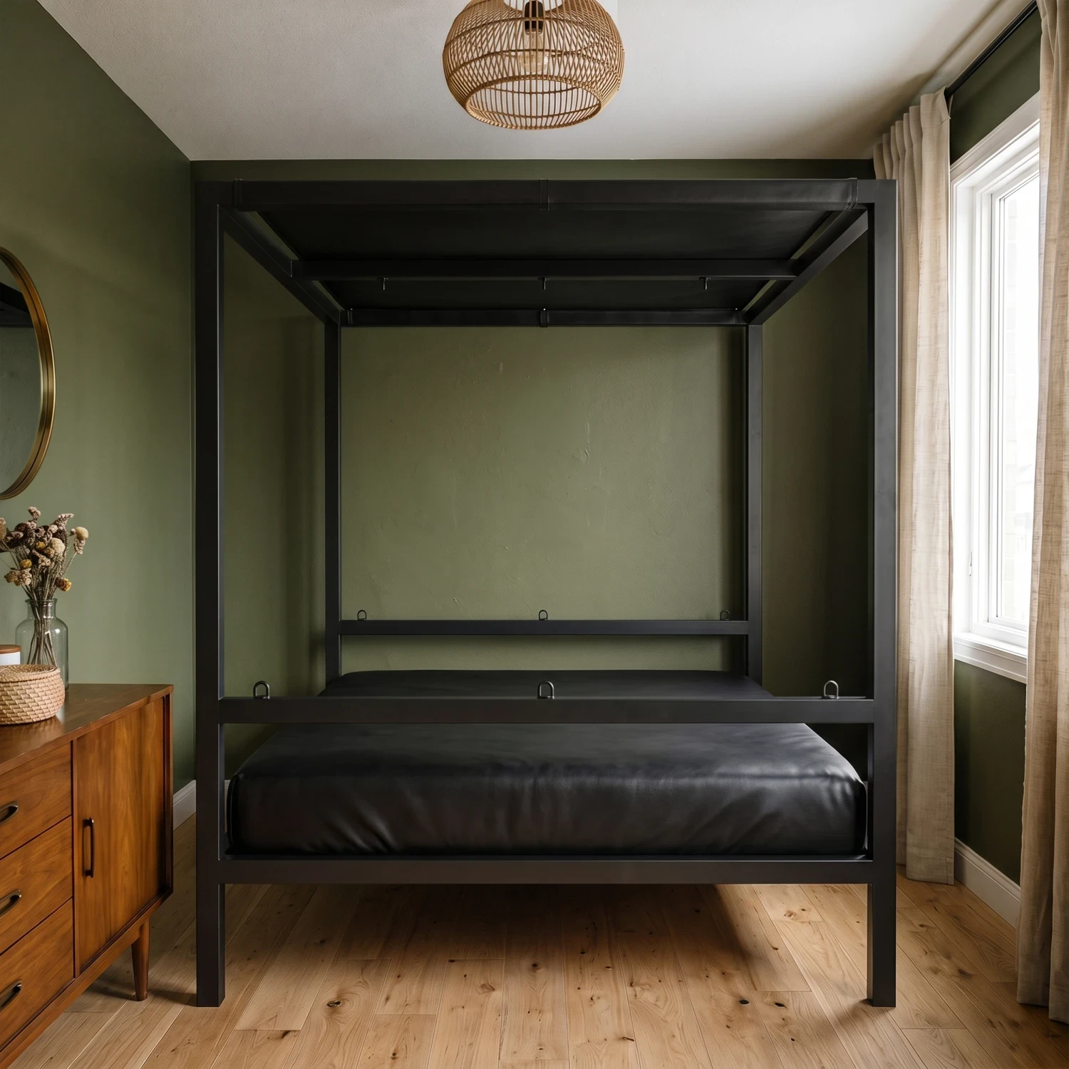 Full Frame Bondage Bed with Overhead Restraint System görsel 2
