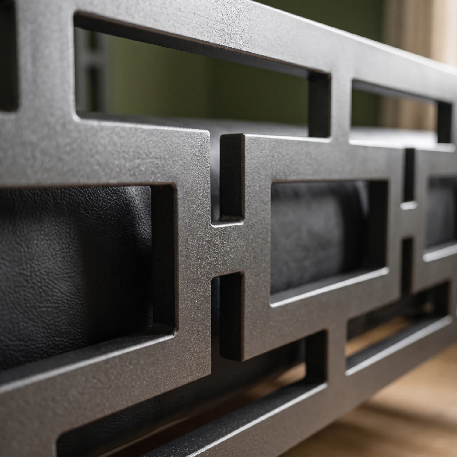Geometric Steel Bed – Modern Industrial Metal Frame görsel 3