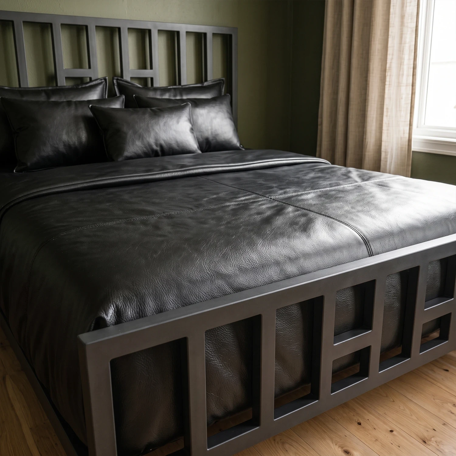 Grid Steel Bed – Minimalist Industrial Metal Frame